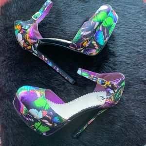Shoe dazzle flower High heel shoes